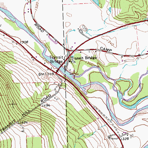 Topographic Map of Angelica Creek, NY