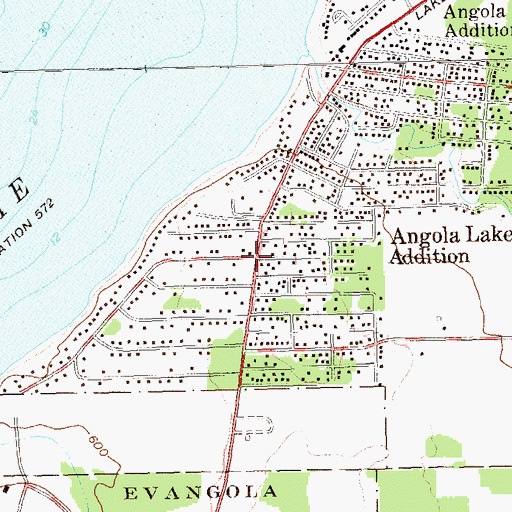 Topographic Map of Angola Lake Shore Addition, NY
