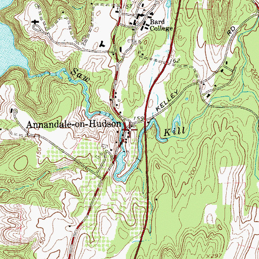 Topographic Map of Annandale-on-Hudson, NY