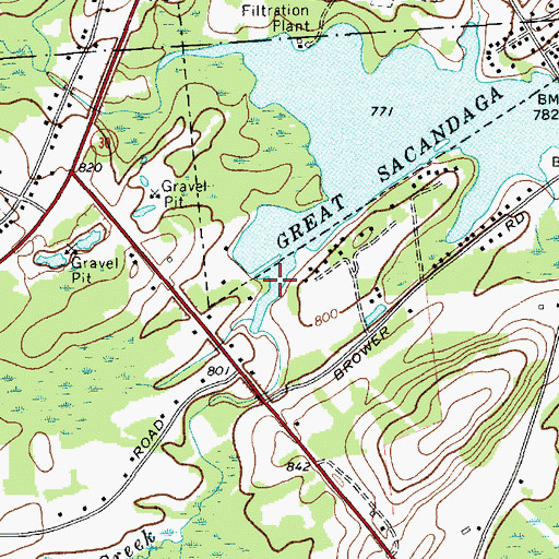 Topographic Map of Anthony Creek, NY