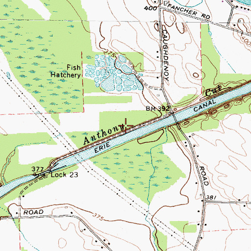 Topographic Map of Anthony Cut, NY