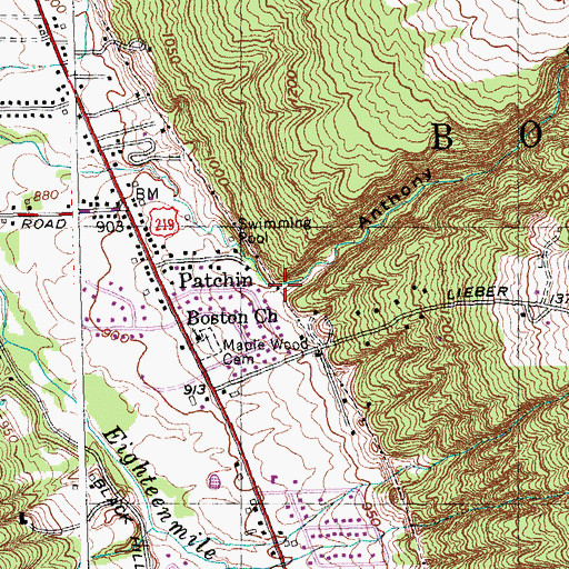 Topographic Map of Anthony Gulf, NY