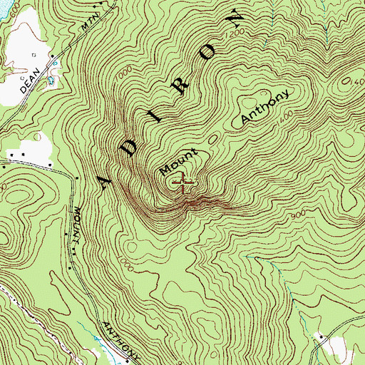 Topographic Map of Mount Anthony, NY