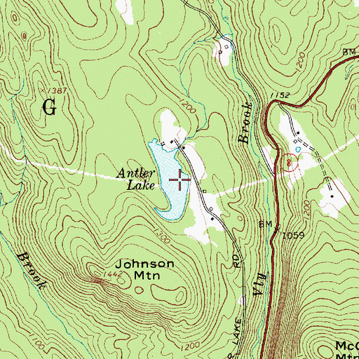 Topographic Map of Antler Lake, NY