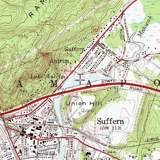 Topographic Map of Lake Antrim, NY