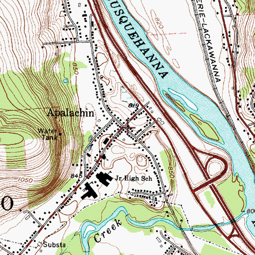 Topographic Map of Apalachin, NY