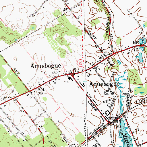 Topographic Map of Aquebogue, NY