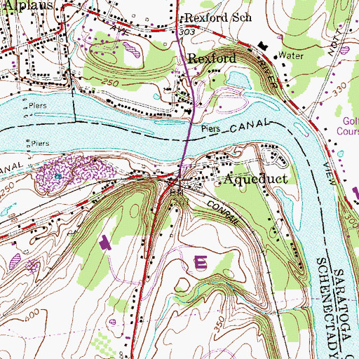 Topographic Map of Aqueduct, NY