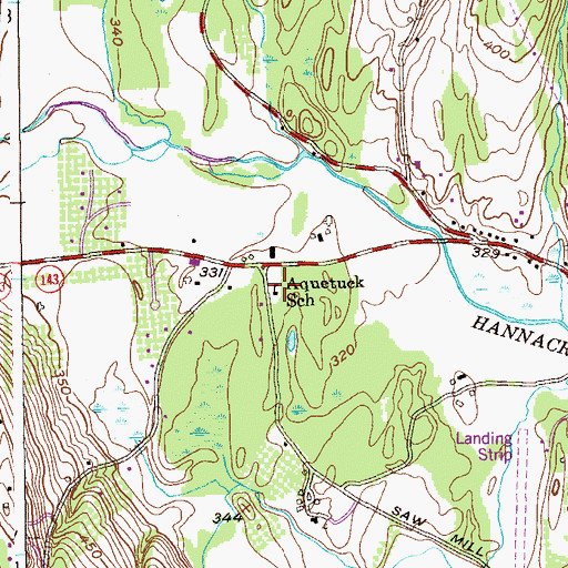 Topographic Map of Aquetuck School (historical), NY