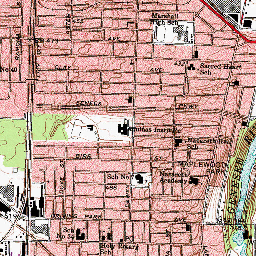 Topographic Map of Aquinas Institute, NY