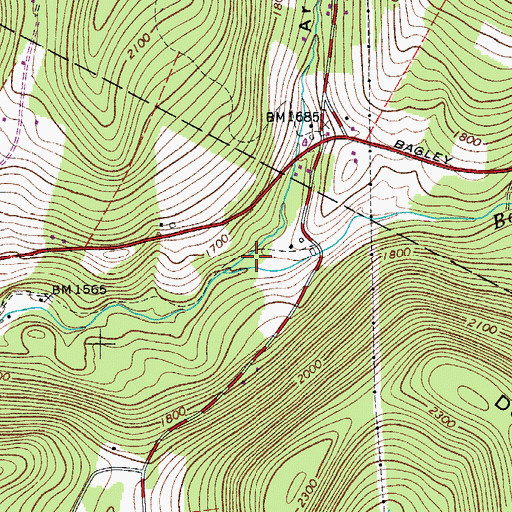 Topographic Map of Arbuckle Hollow, NY