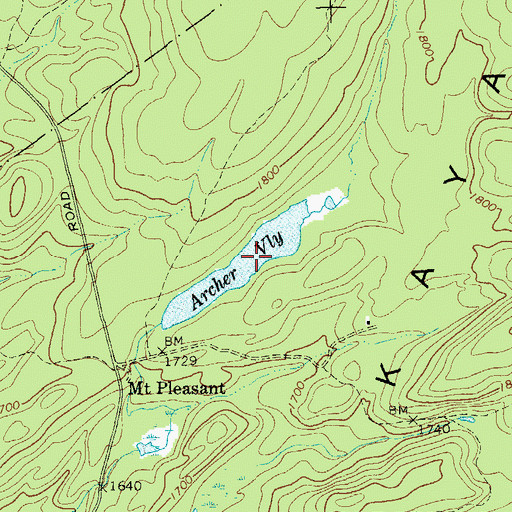Topographic Map of Archer Vly, NY
