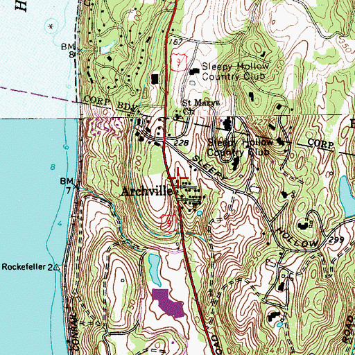 Topographic Map of Archville, NY