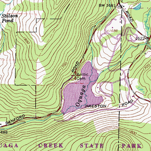 Topographic Map of Arctic Cemetery, NY