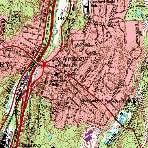 Topographic Map of Ardsley, NY