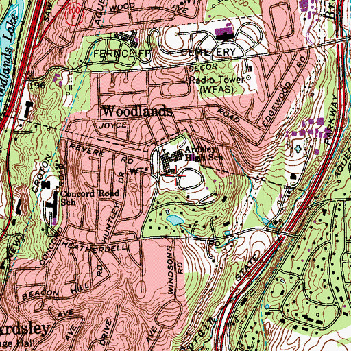 Topographic Map of Ardsley High School, NY