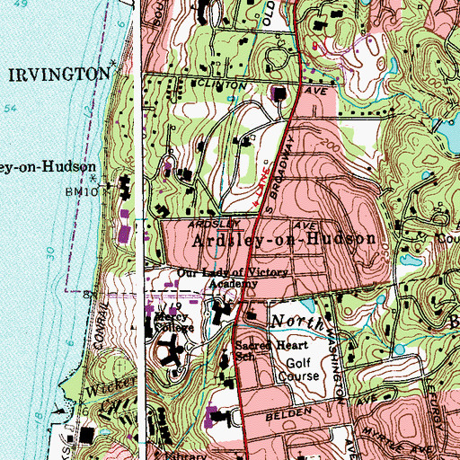 Topographic Map of Ardsley-on-Hudson, NY