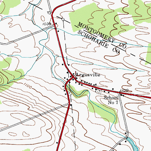 Topographic Map of Argusville, NY