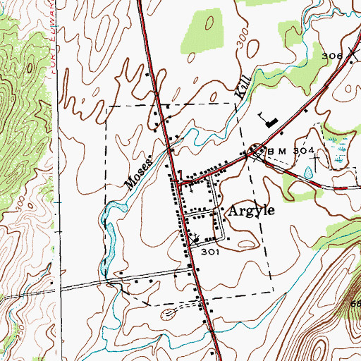 Topographic Map of Argyle, NY