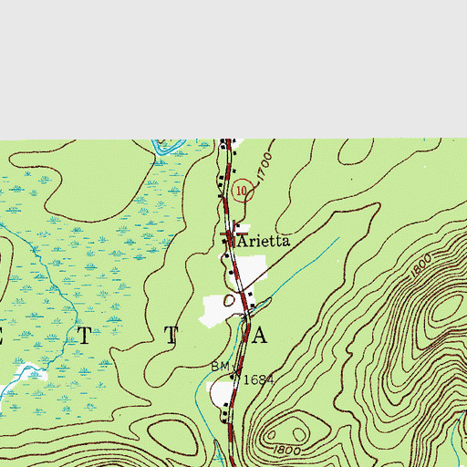 Topographic Map of Arietta, NY