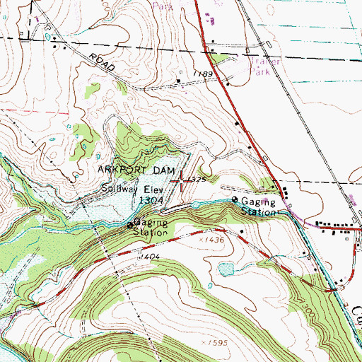 Topographic Map of Arkport Dam, NY