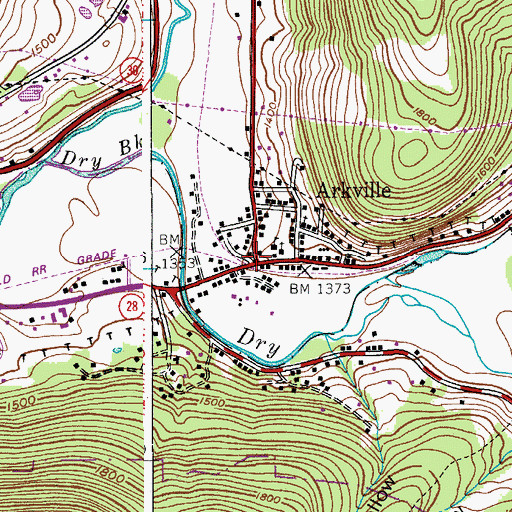 Topographic Map of Arkville, NY