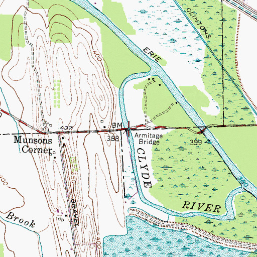 Topographic Map of Armitage Bridge, NY