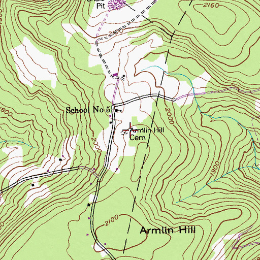 Topographic Map of Armlin Hill Cemetery, NY