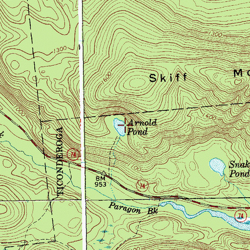 Topographic Map of Arnold Pond, NY