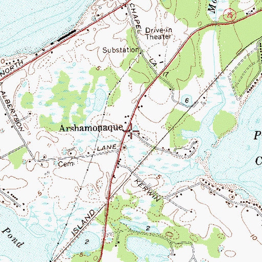 Topographic Map of Arshamonaque, NY
