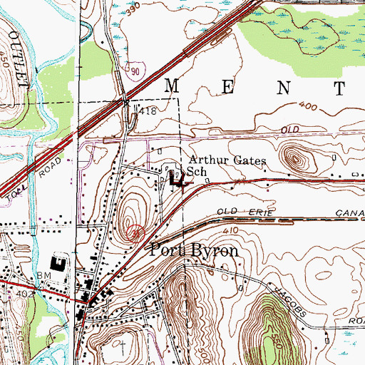 Topographic Map of Arthur A Gates Elementary School, NY