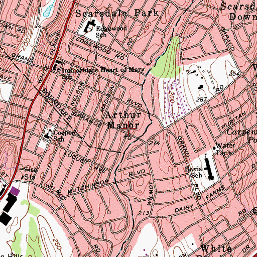 Topographic Map of Arthur Manor, NY