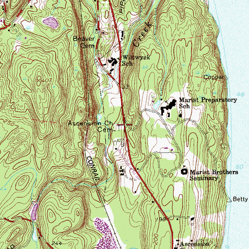 Topographic Map of Ascension Church Cemetery, NY