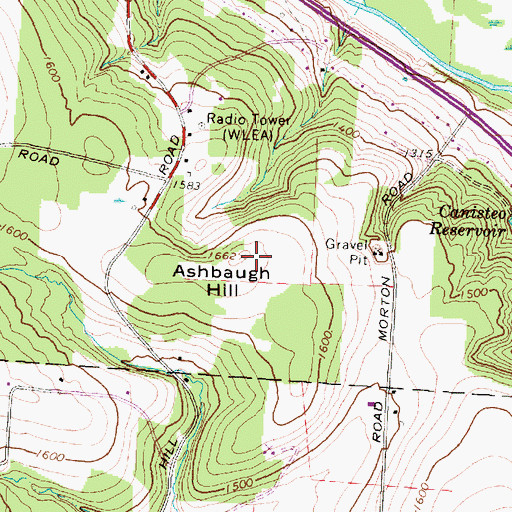 Topographic Map of Ashbaugh Hill, NY