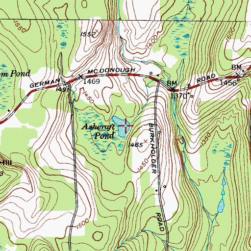 Topographic Map of Ashcraft Pond, NY