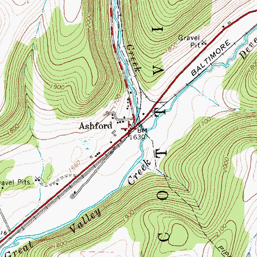 Topographic Map of Ashford, NY