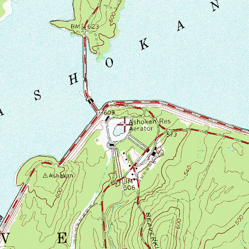 Topographic Map of Ashokan Reservoir Aerator, NY