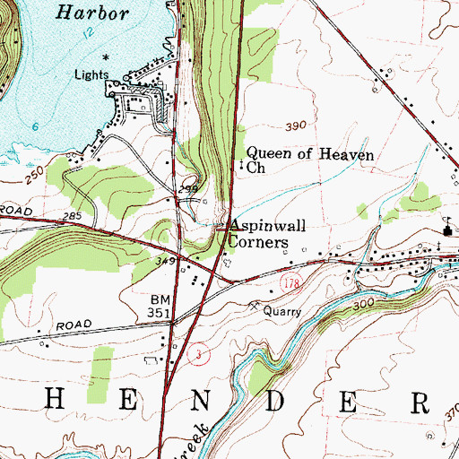 Topographic Map of Aspinwall Corners, NY