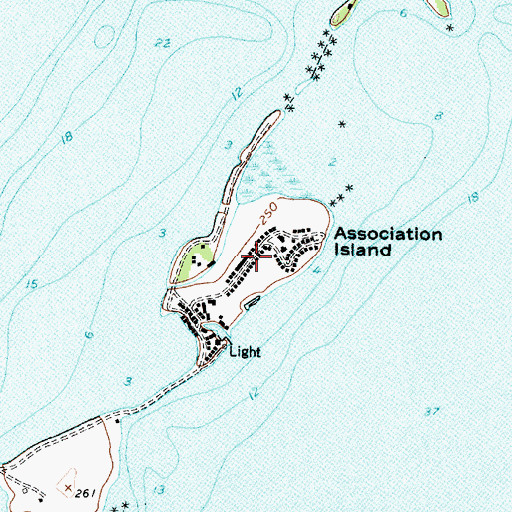 Topographic Map of Association Island, NY