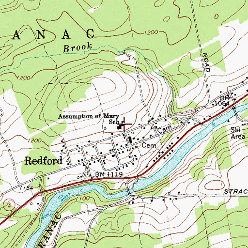 Topographic Map of Assumption of Mary School, NY