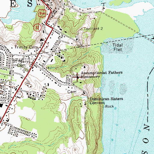 Topographic Map of Assumptionist Fathers Monastery, NY