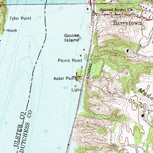 Topographic Map of Astor Point, NY