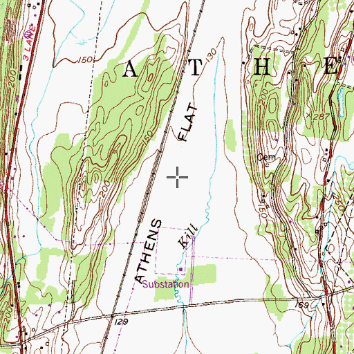 Topographic Map of Athens Flat, NY