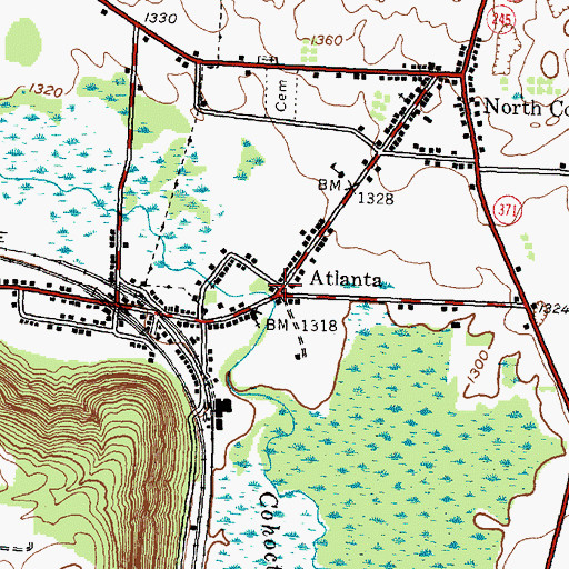 Topographic Map of Atlanta, NY