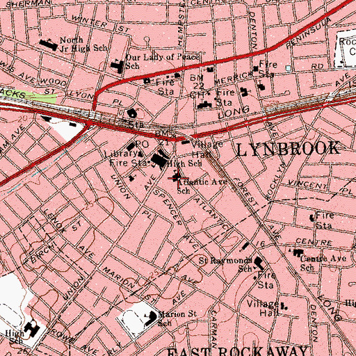 Topographic Map of Atlantic Avenue Elementary School, NY