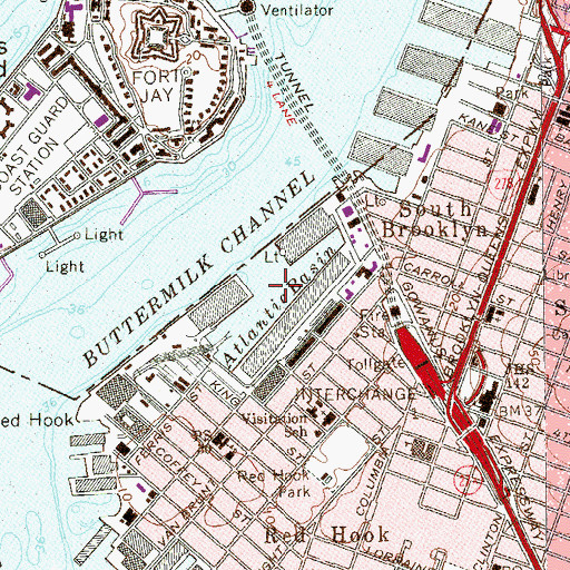 Topographic Map of Atlantic Basin, NY