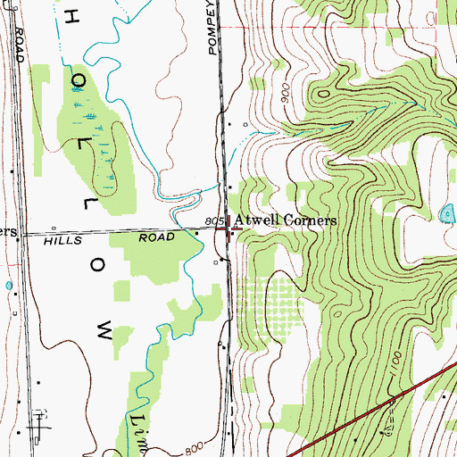 Topographic Map of Atwell Corners, NY