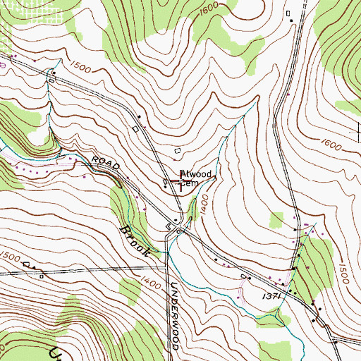 Topographic Map of Atwood Cemetery, NY