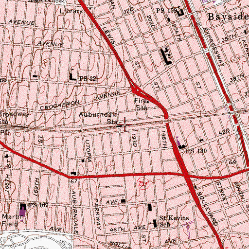 Topographic Map of Auburndale Station, NY