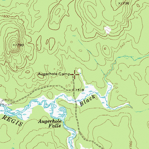 Topographic Map of Augerhole Camp, NY